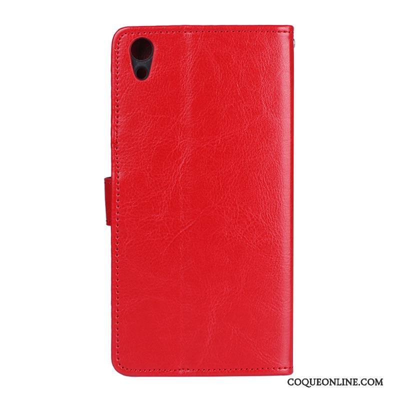 Sony Xperia Xa1 Ultra Étui En Cuir Rouge Portefeuille Téléphone Portable Coque De Téléphone
