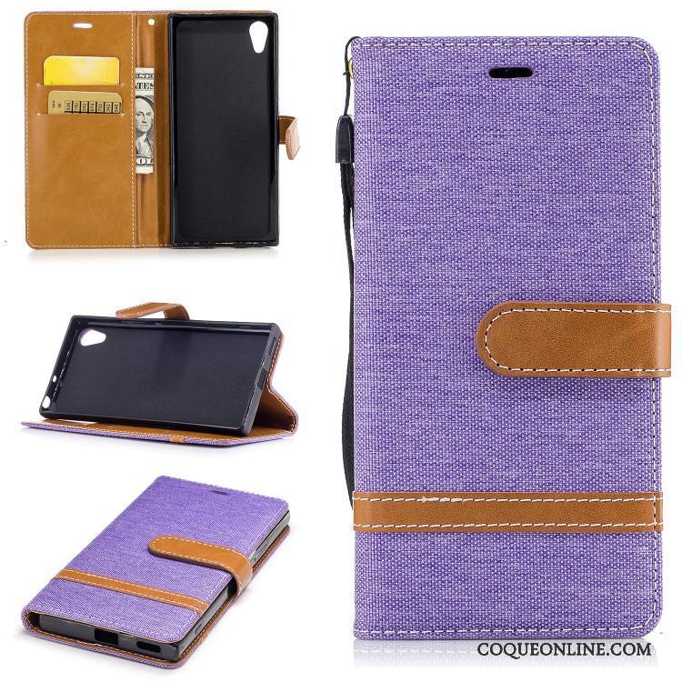 Sony Xperia Xa1 Violet Housse Carte Silicone Support Coque De Téléphone Téléphone Portable