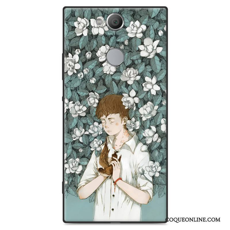 Sony Xperia Xa2 Coque De Téléphone Art Étui Délavé En Daim Protection Vert