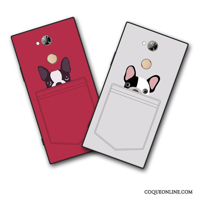 Sony Xperia Xa2 Coque Rouge Étui Incassable Protection Dessin Animé Gris Silicone