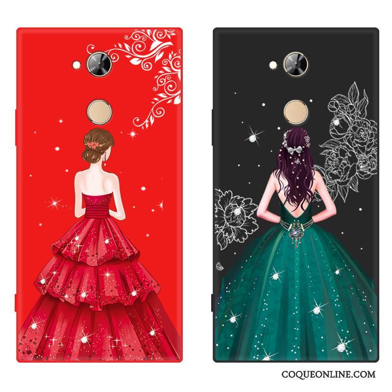 Sony Xperia Xa2 Ultra Coque Protection Rouge Personnalité Silicone Incassable Étui Noir