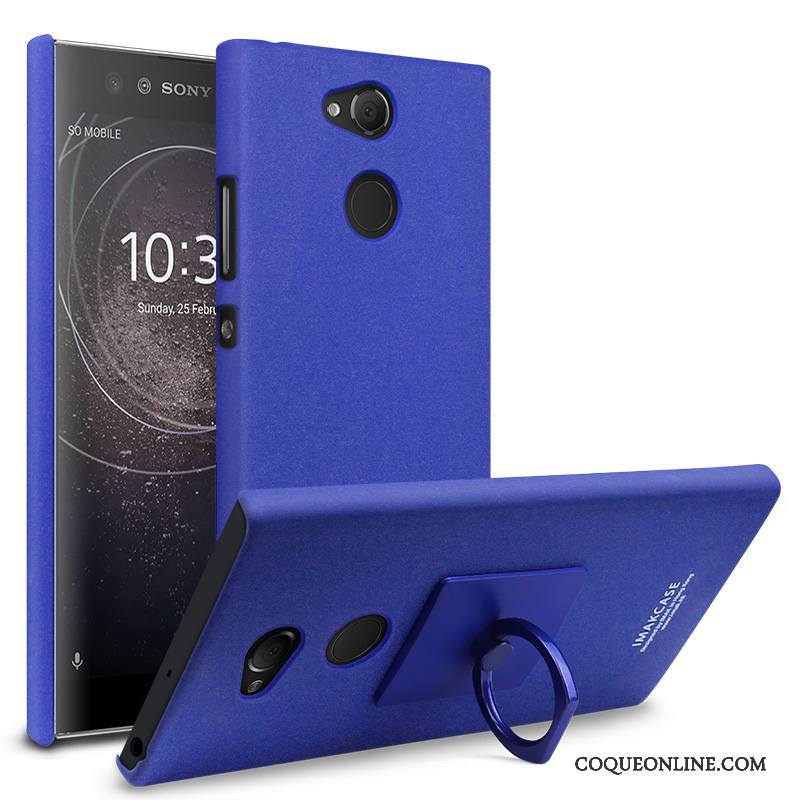 Sony Xperia Xa2 Ultra Incassable Coque Difficile Étui De Téléphone Bleu Anneau