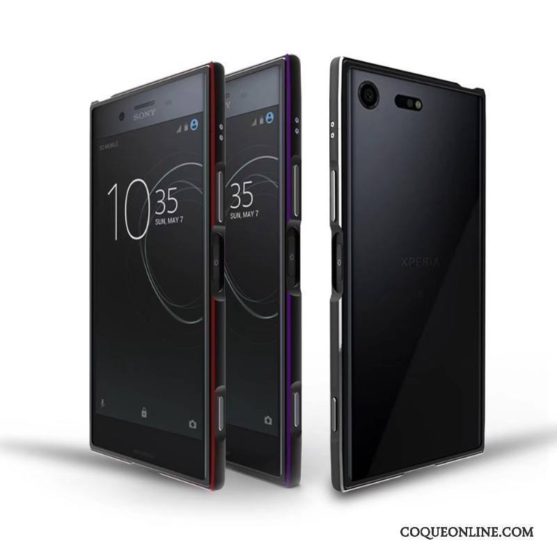 Sony Xperia Xz Coque Personnalité Protection Métal Violet Border Incassable Noir