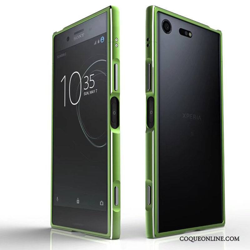 Sony Xperia Xz Premium Protection Coque De Téléphone Border Légères Métal Vert Étui