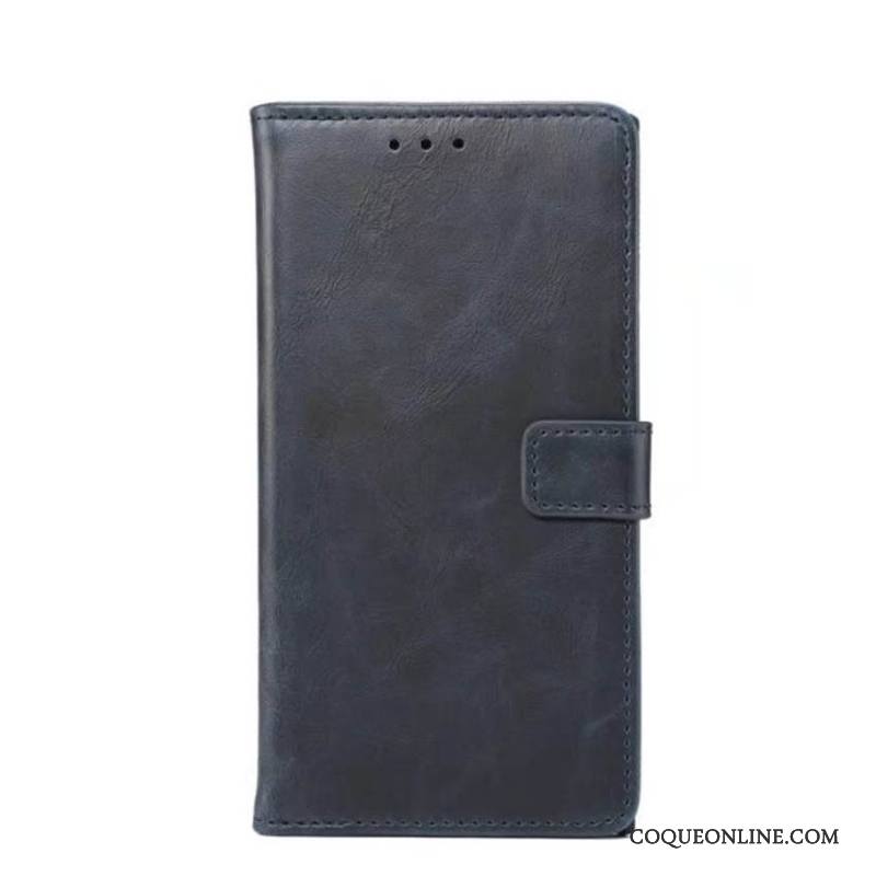 Sony Xperia Xz1 Carte Étui Étui En Cuir Coque De Téléphone Support Bleu Boucle