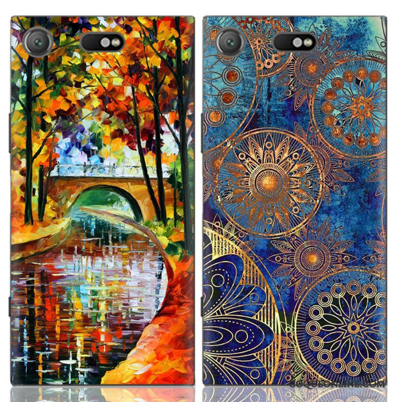 Sony Xperia Xz1 Compact Peinture Tendance Multicolore Coque De Téléphone Incassable Téléphone Portable Dessin Animé