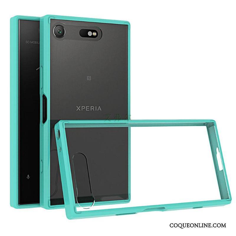 Sony Xperia Xz1 Compact Protection Coque De Téléphone Téléphone Portable Étui Transparent Bleu Vert