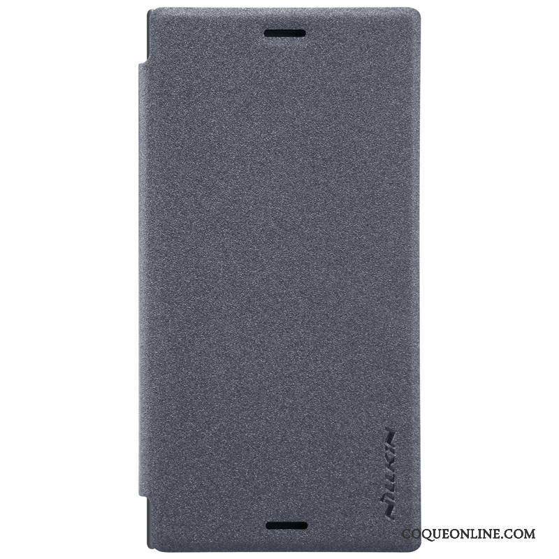 Sony Xperia Xz1 Compact Étui Gris Or Housse Coque Protection Étui En Cuir