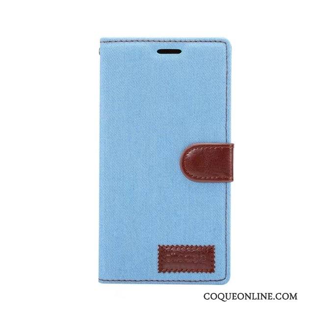 Sony Xperia Xz1 Protection Coque De Téléphone Étui Bleu Clair Étui En Cuir En Denim Téléphone Portable