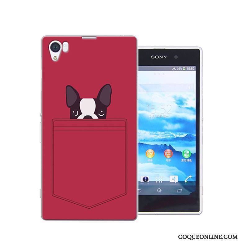 Sony Xperia Z1 Dessin Animé Protection Étui Incassable Coque De Téléphone Rouge