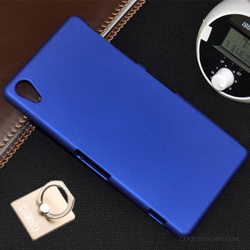 Sony Xperia Z1 Étui Protection Délavé En Daim Coque De Téléphone Difficile Bleu