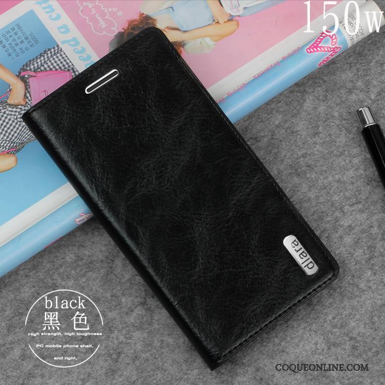 Sony Xperia Z2 Coque De Téléphone Noir Protection Étui En Cuir Téléphone Portable