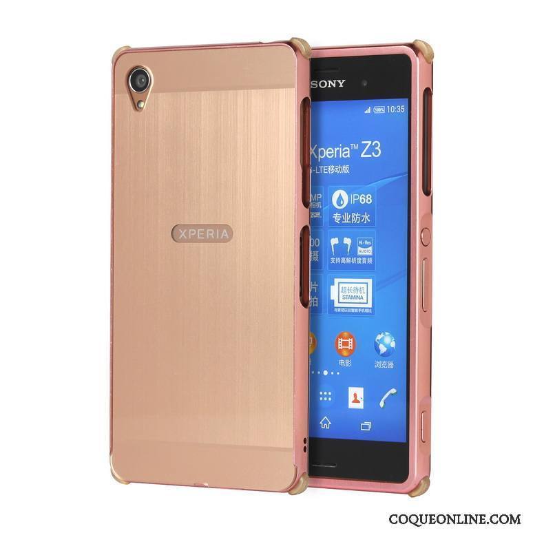 Sony Xperia Z3+ Border Coque De Téléphone Protection Étui Or Rose Couvercle Arrière Métal