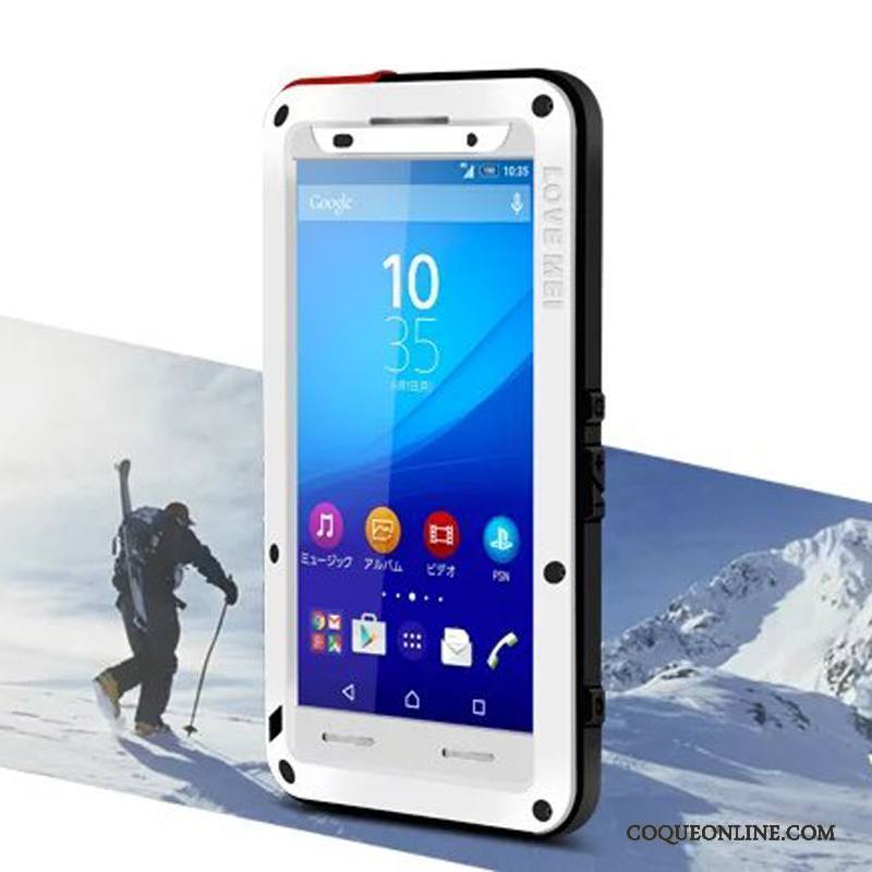 Sony Xperia Z3+ Métal Coque Tout Compris Incassable Silicone Étui Rouge