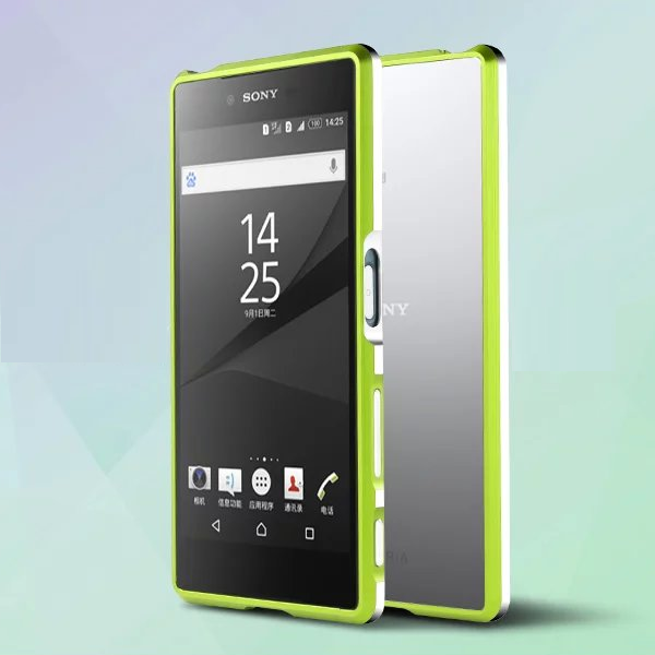 Sony Xperia Z5 Border Métal Vert Coque De Téléphone Étui Protection Téléphone Portable