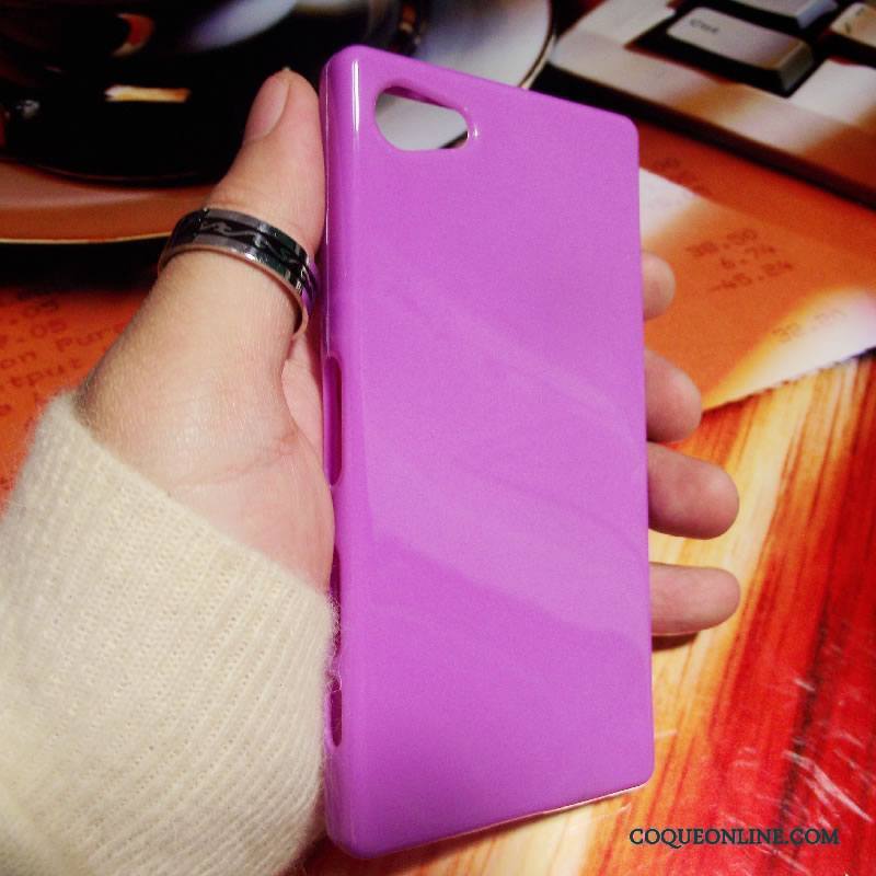 Sony Xperia Z5 Compact Silicone Étui Téléphone Portable Protection Violet Coque Tout Compris