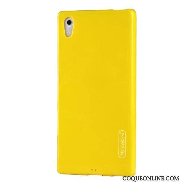 Sony Xperia Z5 Incassable Coque Silicone Fluide Doux De Téléphone Jaune Étui