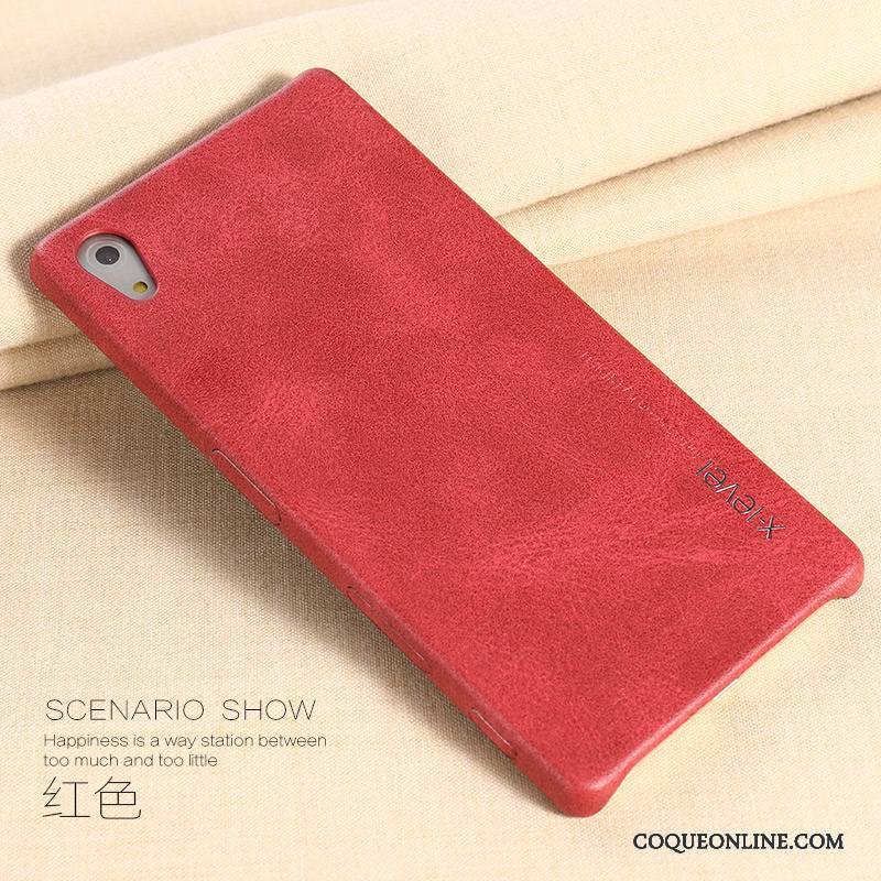 Sony Xperia Z5 Rouge Très Mince Coque De Téléphone Étui En Cuir Incassable Nouveau Téléphone Portable