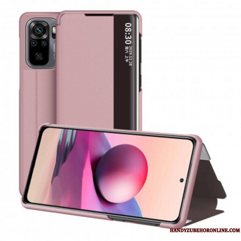 View Cover Xiaomi Redmi Note 10/10S/Poco M5s Simili Cuir Premium