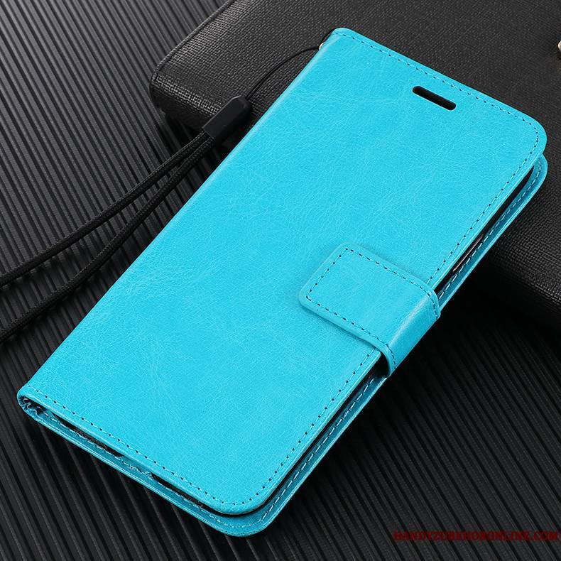 Xiaomi Mi 10 Coque Portefeuille Bleu Petit Silicone Étui En Cuir Protection Clamshell