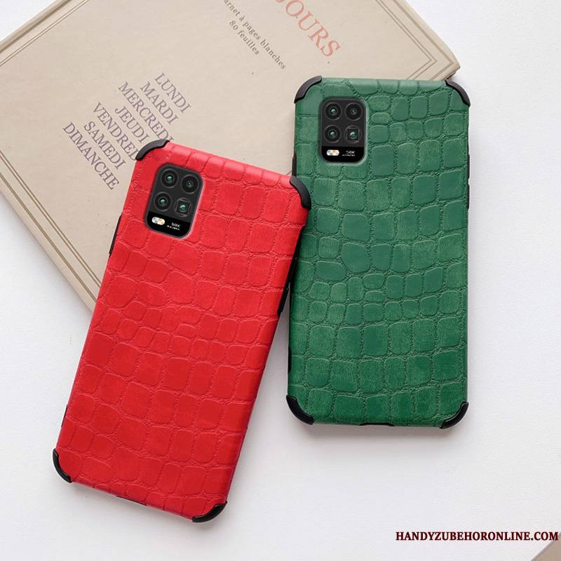 Xiaomi Mi 10 Lite Coque Étui Très Mince Vent Protection Crocodile Modèle Simple Petit