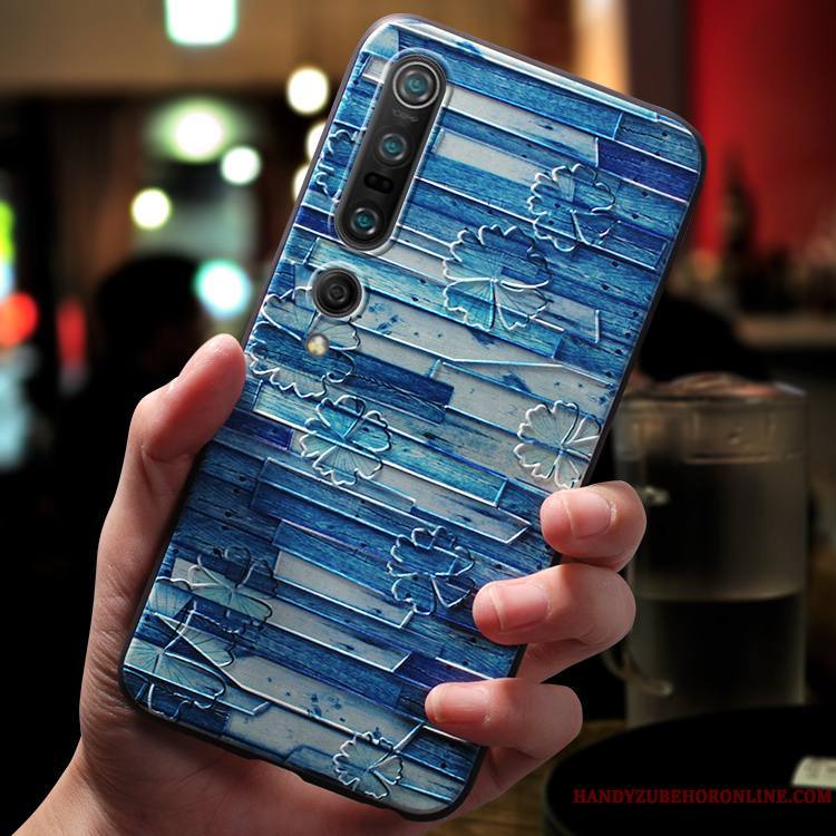 Xiaomi Mi 10 Pro Coque Créatif Charmant Marque De Tendance Fluide Doux Bleu Nouveau Silicone
