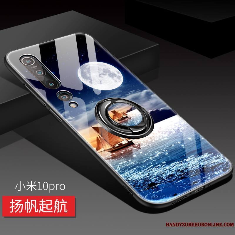 Xiaomi Mi 10 Pro Téléphone Portable Support Transparent Silicone Incassable Anneau Coque