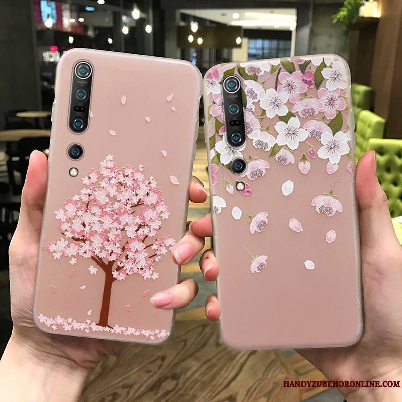 Xiaomi Mi 10 Pro Vent Ornements Suspendus Petit Rose Coque De Téléphone Transparent Tout Compris