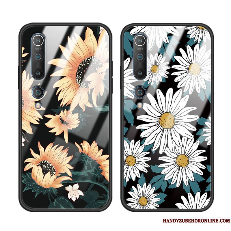 Xiaomi Mi 10 Silicone Amoureux Coque De Téléphone Art Tournesol Personnalité Vintage