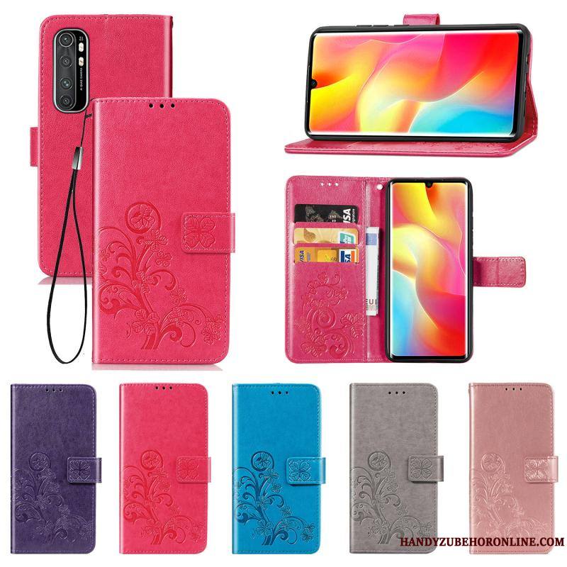 Xiaomi Mi Note 10 Lite Chanceux Petit Coque De Téléphone Jeunesse Étui En Cuir Clamshell Rouge