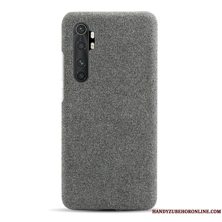 Xiaomi Mi Note 10 Lite Cuir Jeunesse Toile Gris Sac Coque De Téléphone Personnalité