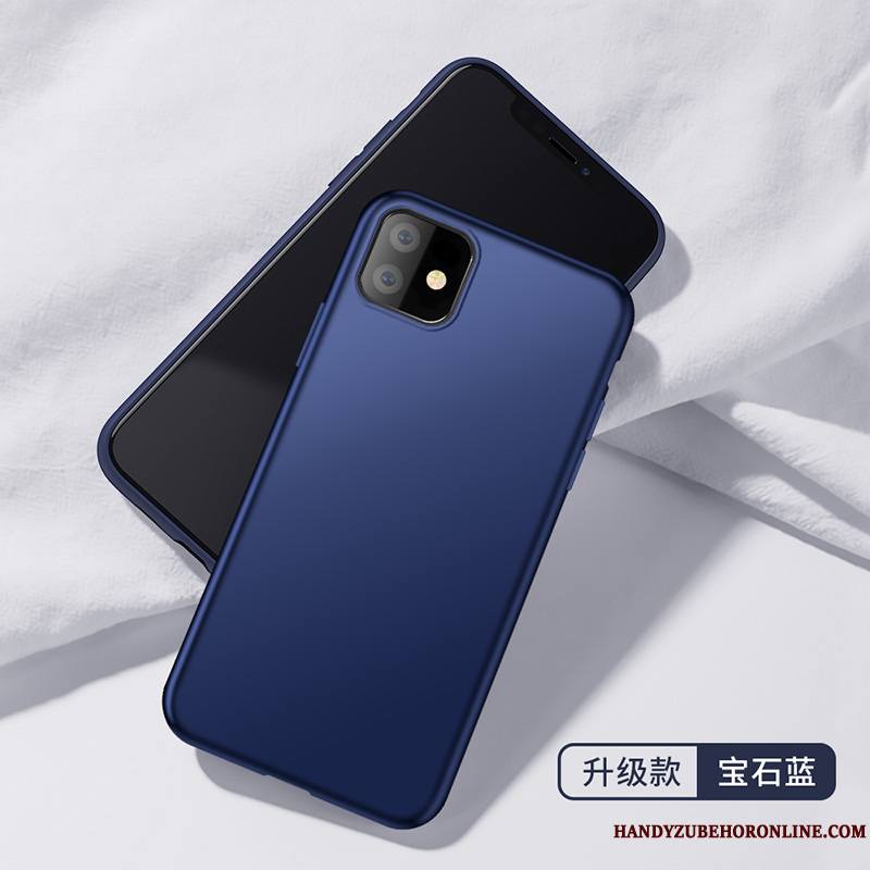 iPhone 11 Coque Couleur Unie Silicone Protection Bleu Tout Compris Délavé En Daim Incassable