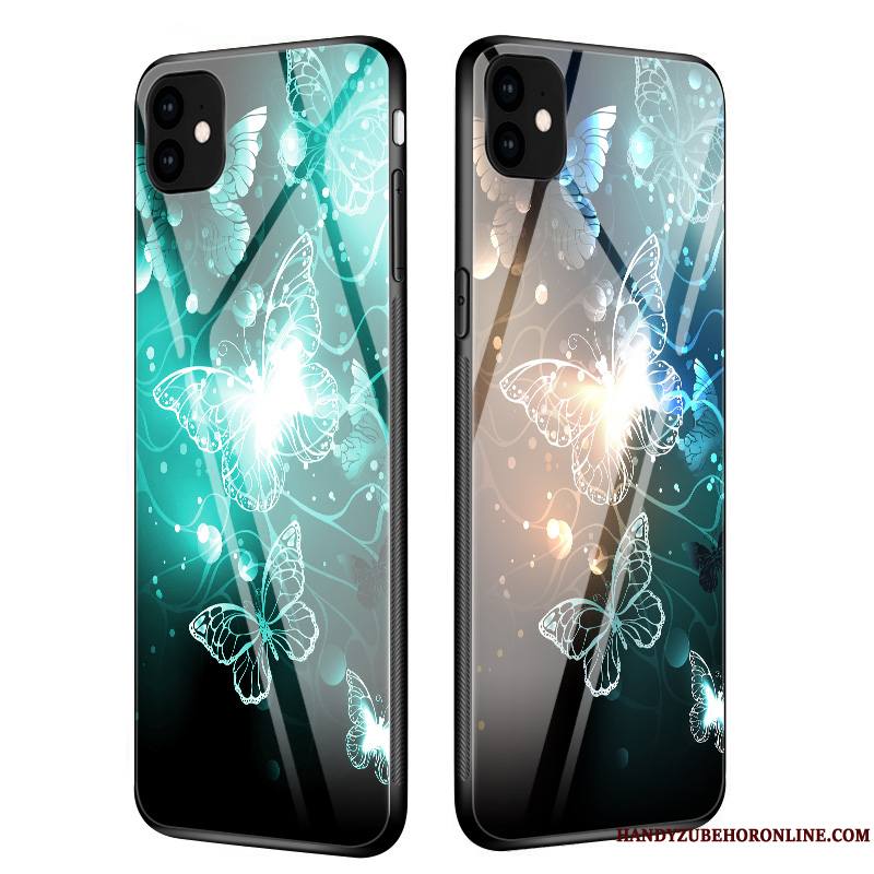 iPhone 11 Coque De Téléphone Verre Vert Lumineuses Étui Protection