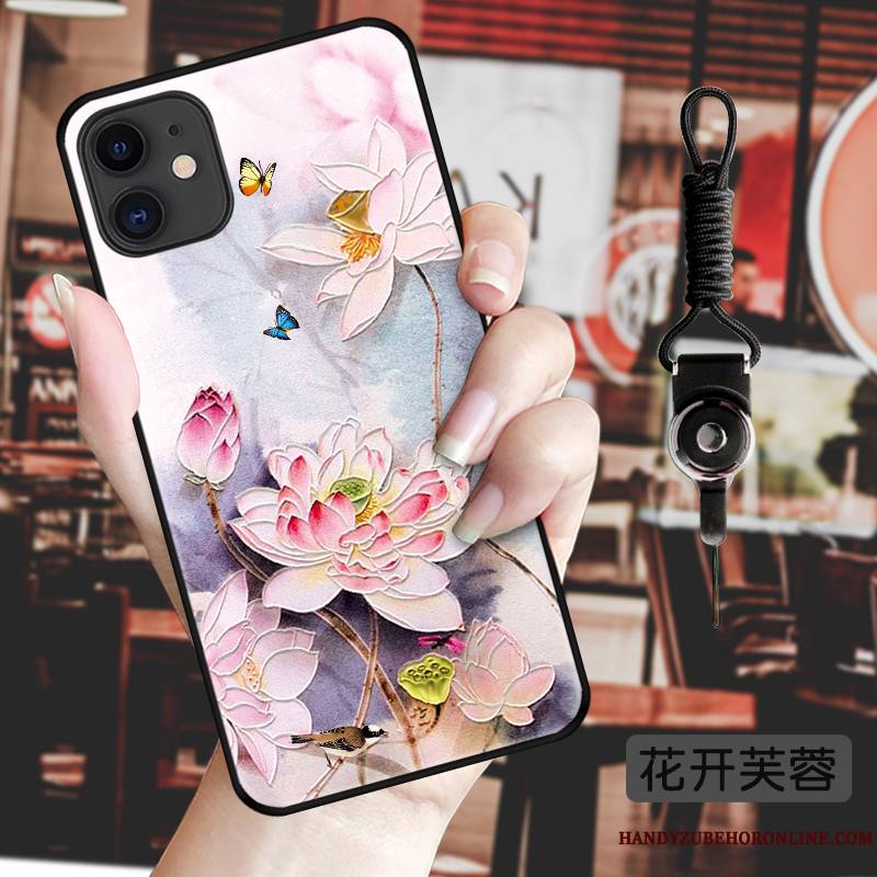 iPhone 11 Coque Vintage Protection Étui Ornements Suspendus Tendance Style Chinois Créatif