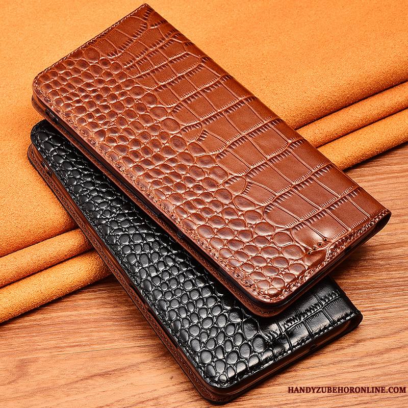 iPhone 11 Pro Coque Clamshell Crocodile Créatif Incassable Protection Étui Cuir Véritable