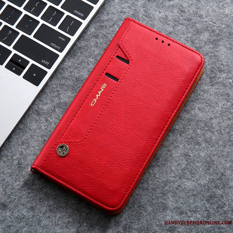 iPhone 11 Pro Coque De Téléphone Housse Rouge Tout Compris Portefeuille Incassable Étui En Cuir