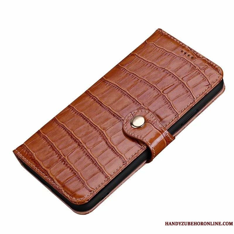 iPhone 11 Pro Coque De Téléphone Nouveau Cuir Véritable Étui En Cuir Crocodile Modèle Portefeuille Clamshell