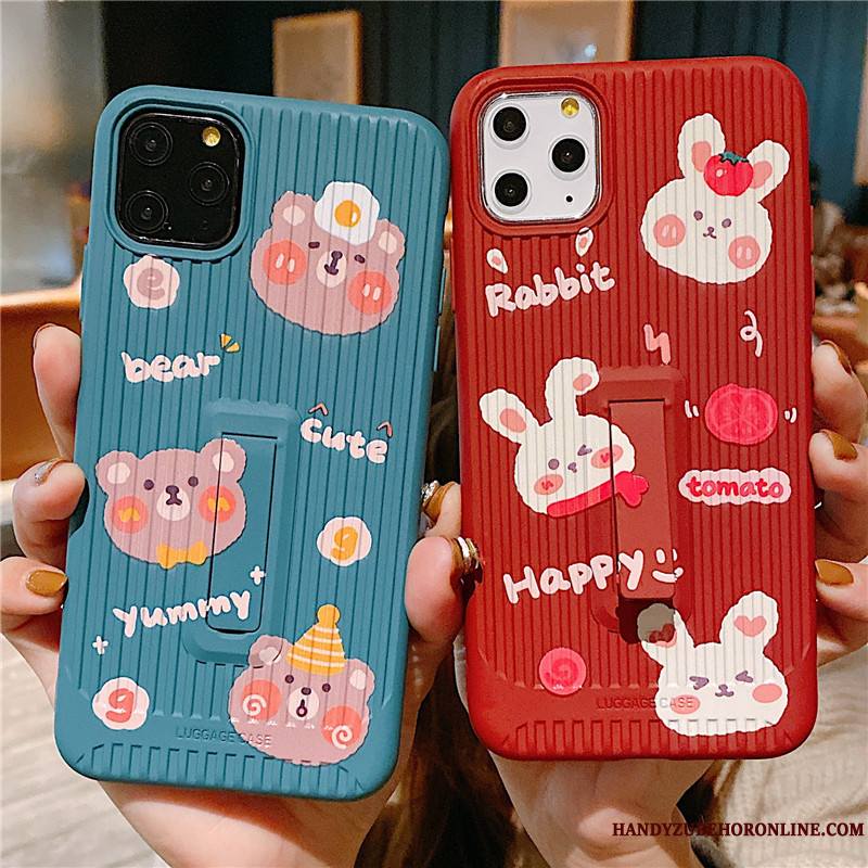 iPhone 11 Pro Coque Dessin Animé Charmant Incassable Amoureux Tendance Ours Petit