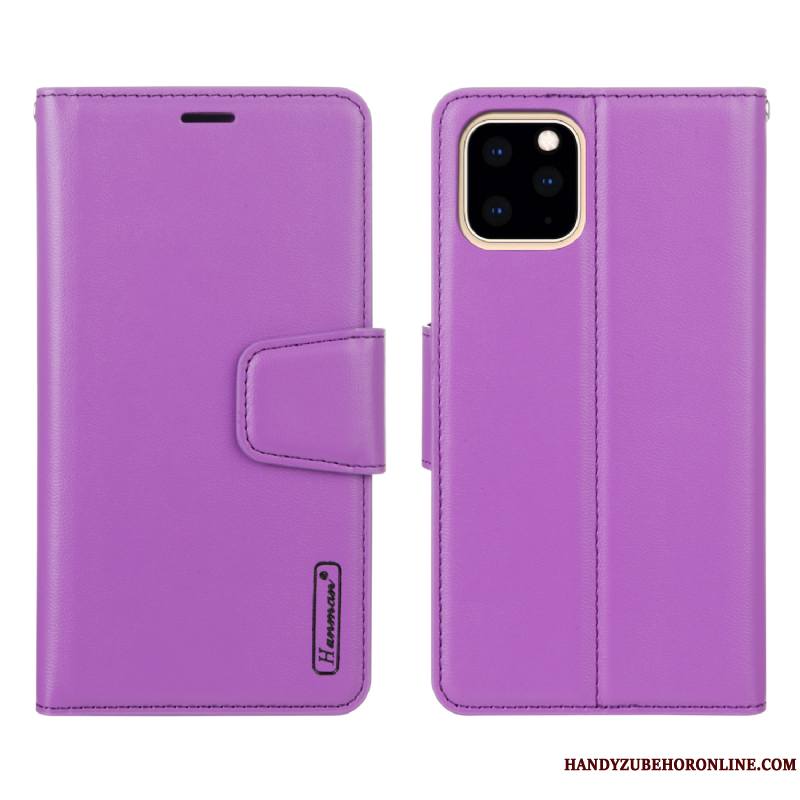 iPhone 11 Pro Coque Étui Étui En Cuir Housse Violet Portefeuille Protection Ornements Suspendus