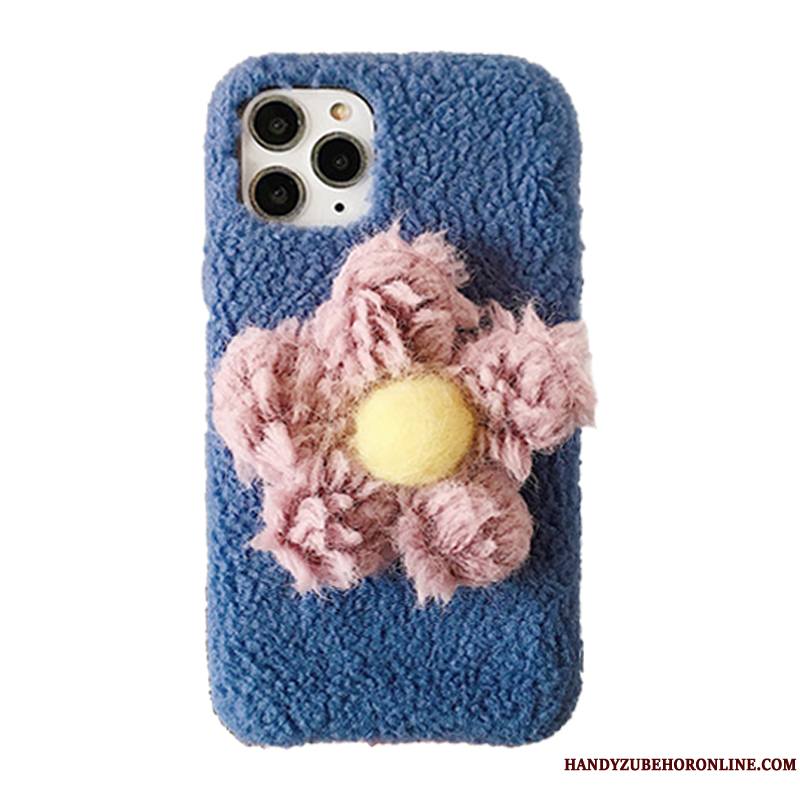 iPhone 11 Pro Incassable Fluide Doux Fleurs Créatif Peluche Étui Coque