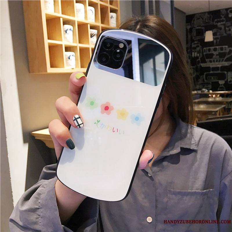 iPhone 11 Pro Max Coque De Téléphone Verre Blanc Difficile Incassable Vent Frais