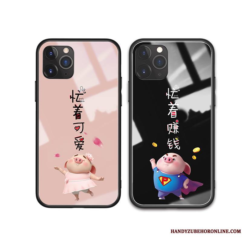 iPhone 11 Pro Max Coque Nouveau Petit Cou Suspendu Verre Charmant Tendance Dessin Animé