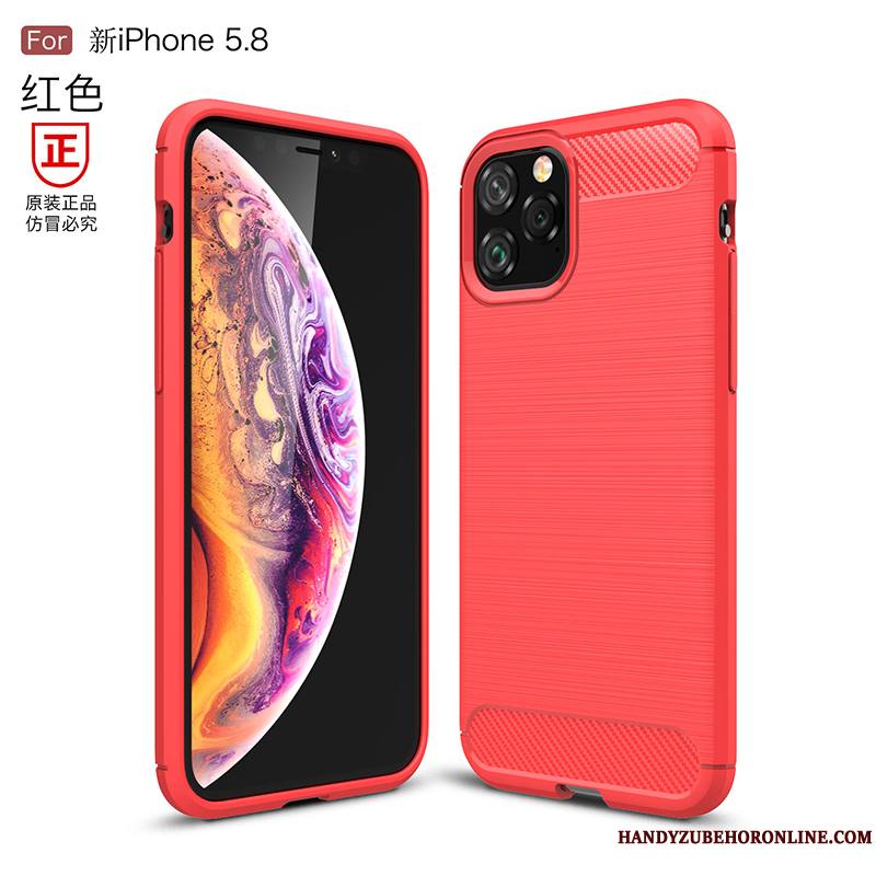 iPhone 11 Pro Max Coque Tout Compris Très Mince Simple Nouveau Marque De Tendance Étui Rouge