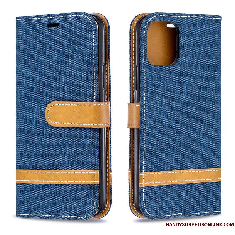 iPhone 11 Pro Max Coque Téléphone Portable Carte Étui Étui En Cuir Portefeuille Nouveau Bleu