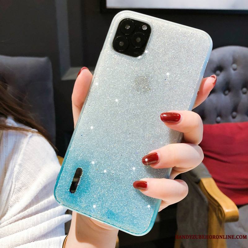 iPhone 11 Pro Max Créatif Dégradé Tout Compris Coque Tendance Strass Fluide Doux