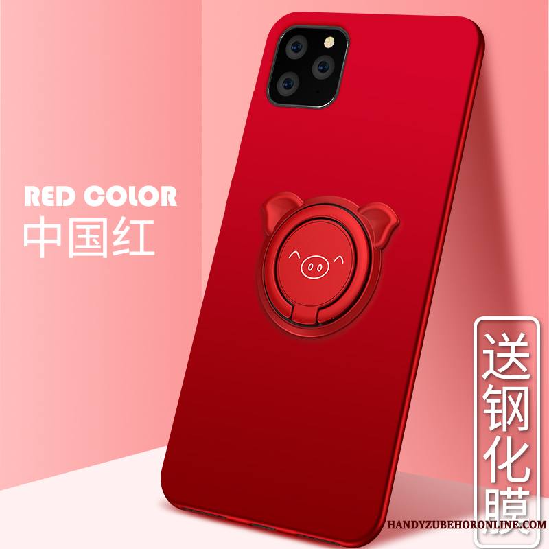 iPhone 11 Pro Max Délavé En Daim Incassable Rouge Amoureux Coque De Téléphone Très Mince Tout Compris
