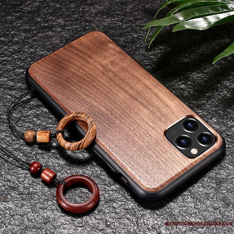 iPhone 11 Pro Max Délavé En Daim Nouveau Coque De Téléphone Tout Compris En Bois Silicone Soie