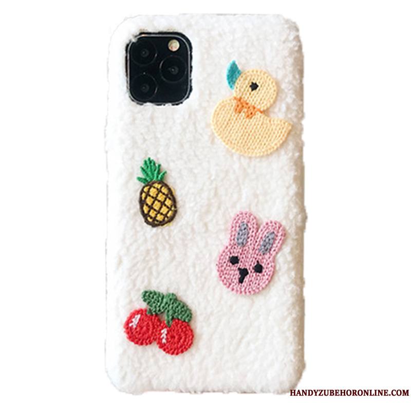 iPhone 11 Pro Max Fluide Doux Coque De Téléphone Petit Peluche Manuel Canard Blanc