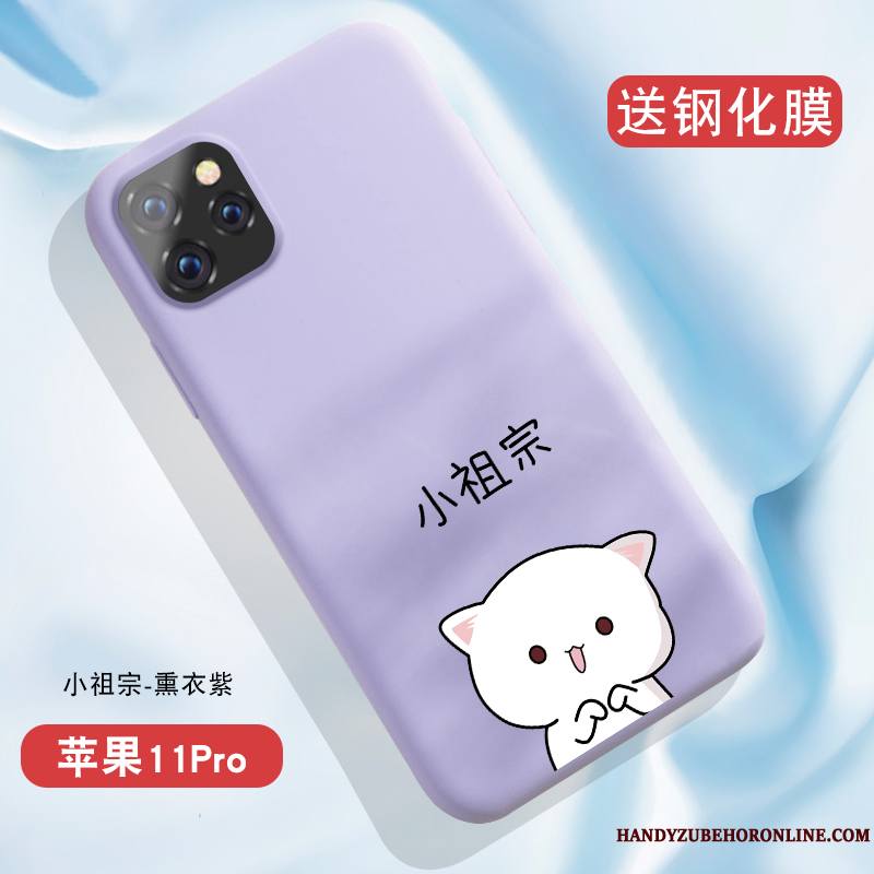 iPhone 11 Pro Étui Coque De Téléphone Violet Incassable Tout Compris Amoureux Fluide Doux