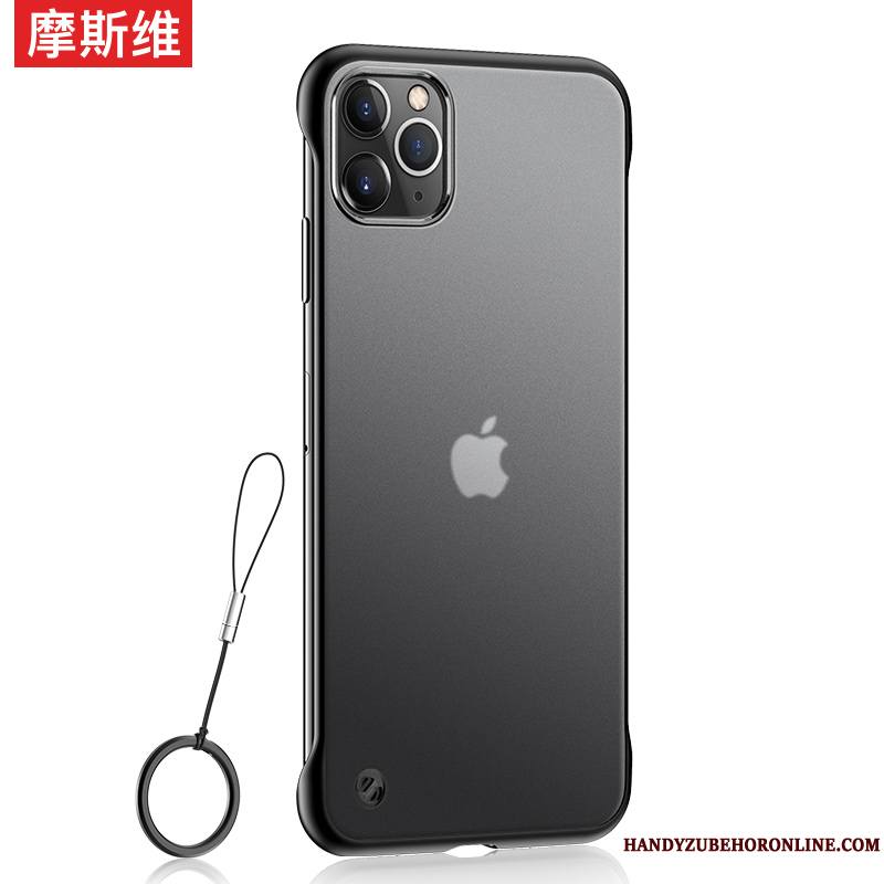 iPhone 11 Pro Étui Délavé En Daim Noir Très Mince Marque De Tendance Transparent Coque De Téléphone